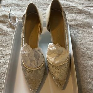 Elegant Cream Studded Women's Heels